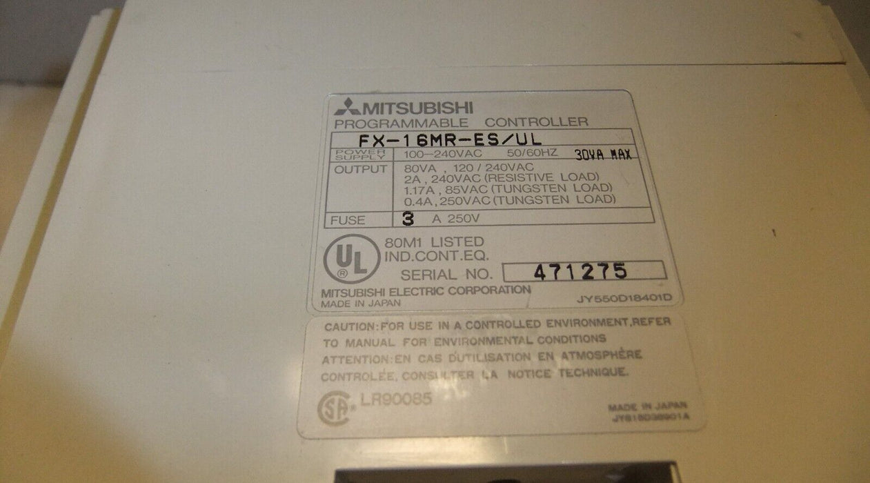 Mitsubishi Programmable Controller I/O FX-16MR-ES/UL