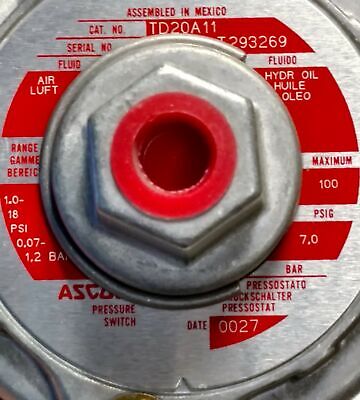 ASCO SA22D Pressure Switch