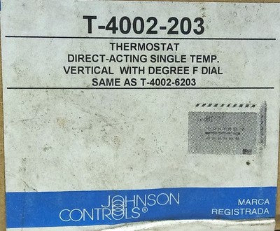 Johnson Controls T-4002-203 Direct Acting Pneumatic Thermostat