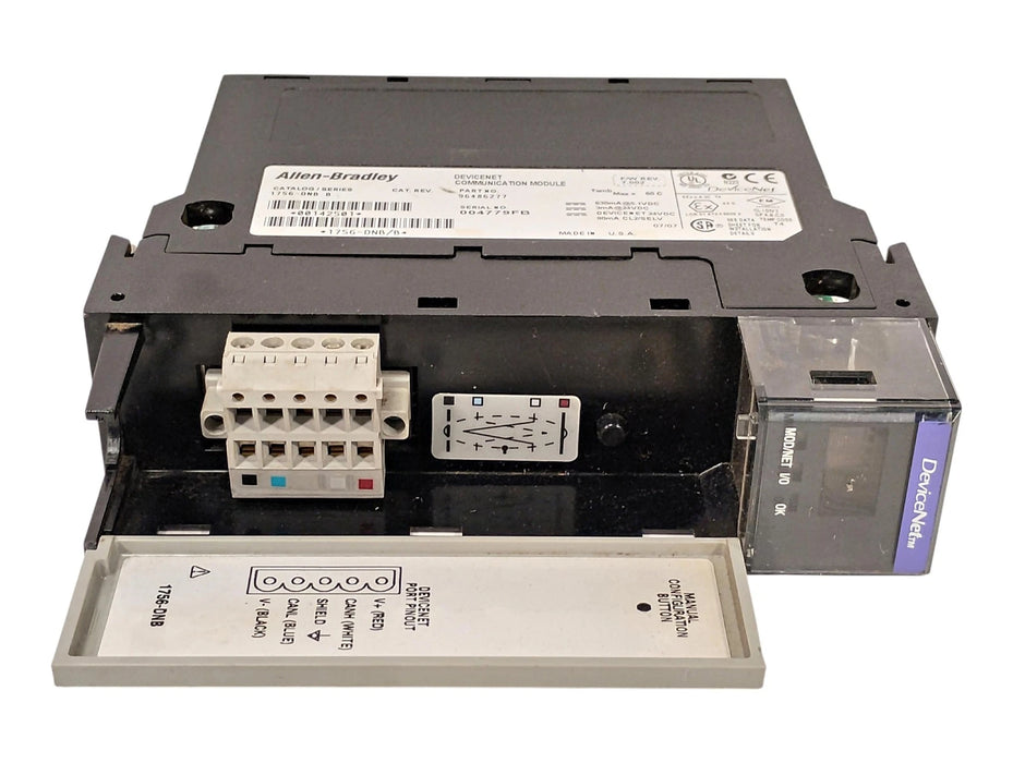 Allen-Bradley 1756-DNB Ser B F/W Rev 7.002 24 VDC Digital PLC Module No Cat Rev