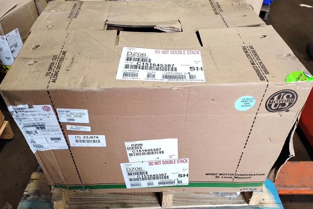 NIDEC US Motors U15P2D 230/460 190/380 V 15 HP 1465/1775 RPM 254T TEFC Motor