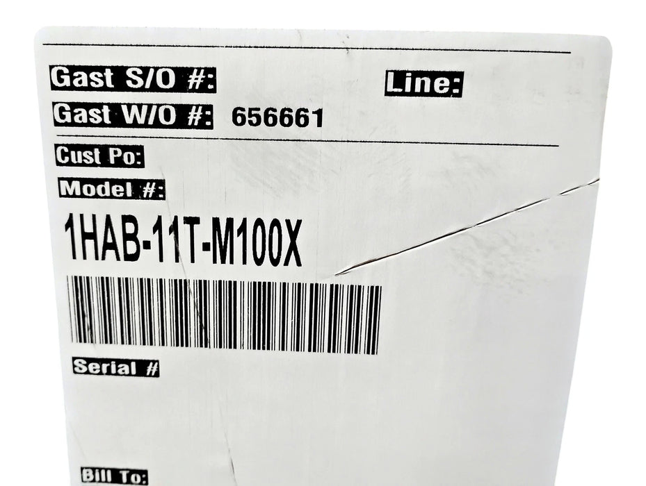 Gast 1HAB-11T-M100X 115 V 1/6 HP 1725 RPM 100 psi 2 Gal Reciprocating Compressor