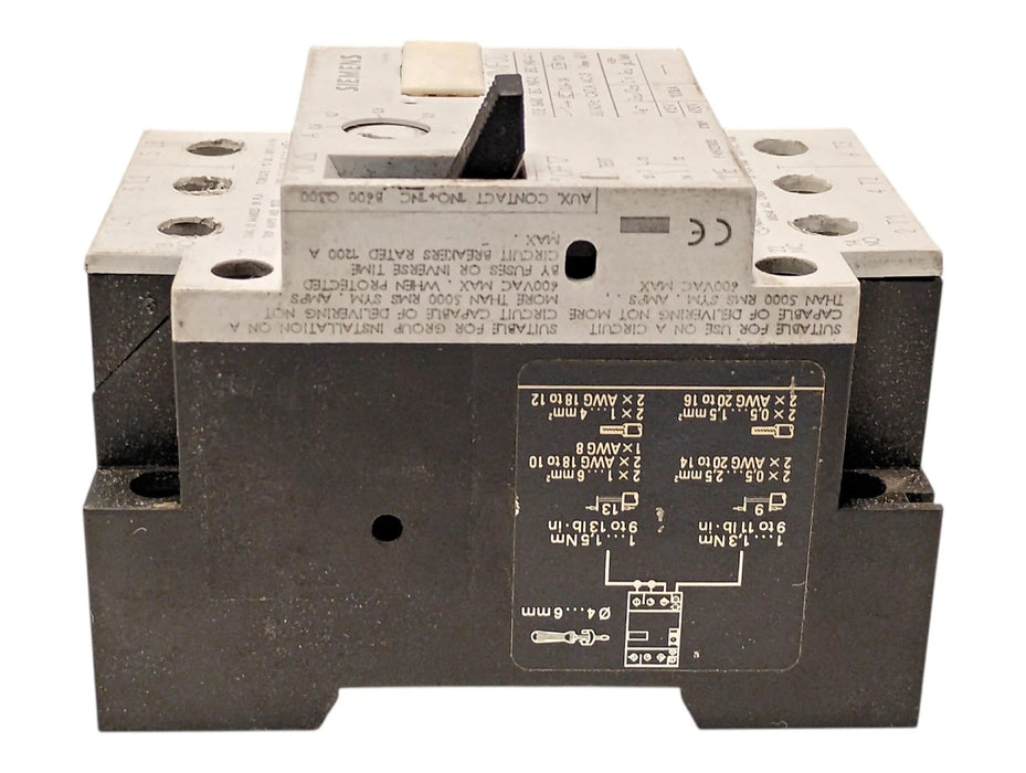 Siemens 3VU1300-1MF00 690 V 0.6-1.0 A Circuit Breaker for Motor Protection
