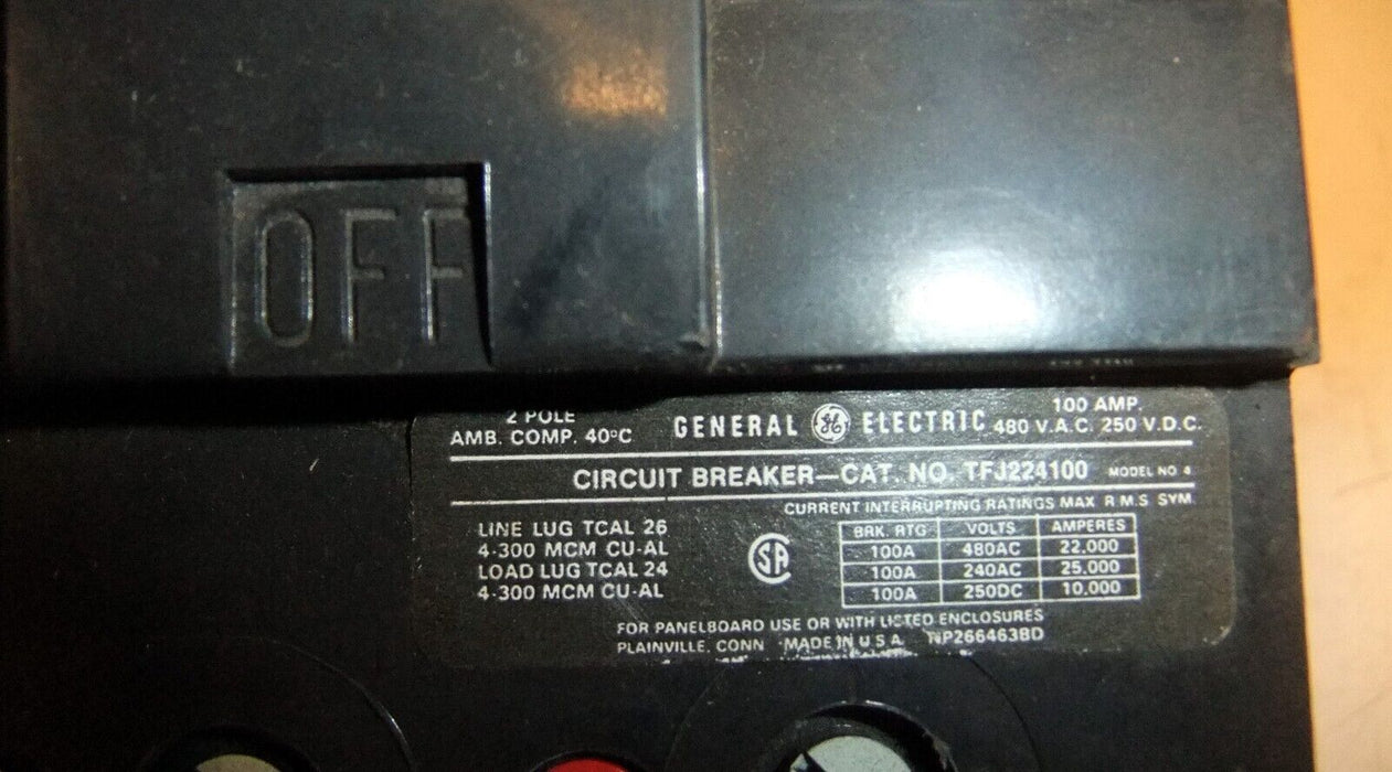 GE Circuit Breaker TFJ224100 100 Amp 2P
