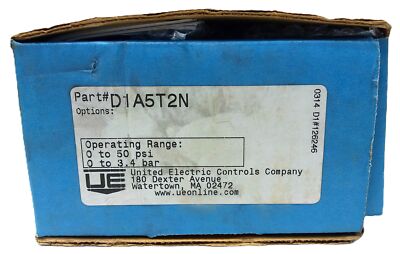 United Electric Controls D1A5T2N 18-30 V DC 0-50 psi Pressure Switch w/ IAW
