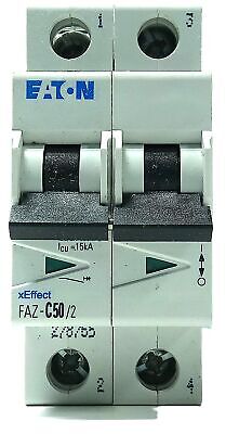 Eaton FAZ-C50/2 277VAC/125VDC 50 A 2 Pole Miniature Supplementary Protector