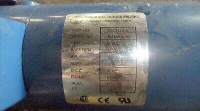 Hallmark Industries 1HP Motor MD0112X-A