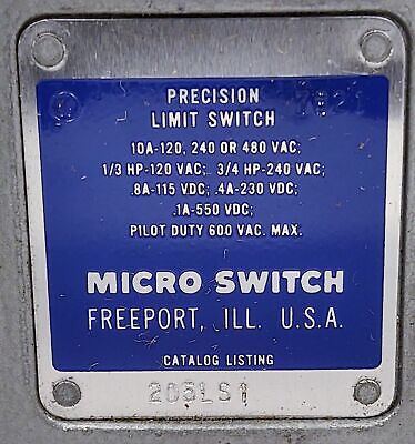 MICRO SWITCH 205LS1 Roller Plunger Limit Switch