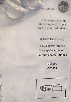 Efector OGE-FPKG/US100 OGE500 10-36 VDC Through-Beam Sensor Receiver