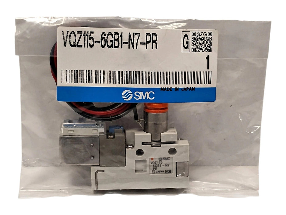 SMC VQZ115-6GB1-N7-PR Solenoid Valve w/ 12 VDC Coil and 1/4 in One-Touch Fitting