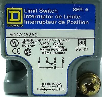 Square D 9007C52A2 600 V AC 10 A Type A Side Rotary Limit Switch