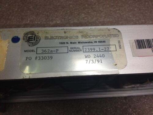 ELECTRONICS INCORPORATED 362A-P SHOT FLOW CONTROLLER