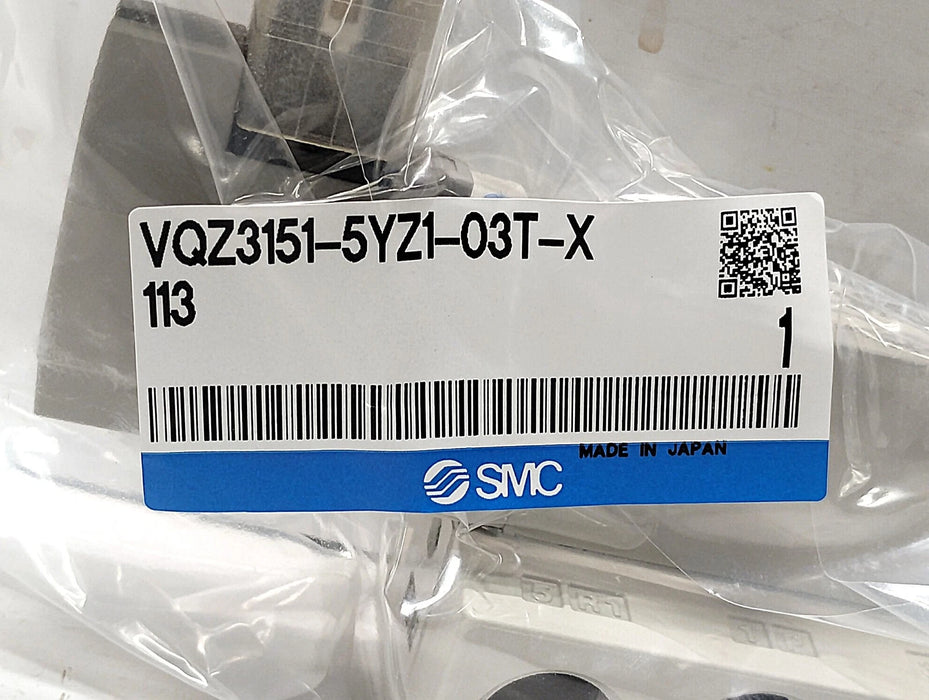 SMC VQZ3151-5YZ1-03T-X113 0.15-0.7 MPa Solenoid Valve w/ 24VDC Coil and Manifold