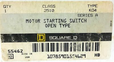 Square D 2510KO4 600 V AC Open Type Motor Starting Switch