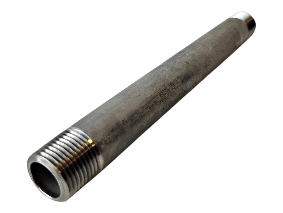 Merit Brass 4006-600 3/8" x 6" L MNPT Sch 40 304 Stainless Steel Pipe Nipple