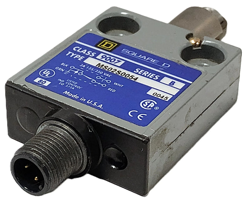Square D 9007MS02S0054 125/250 V AC 3 A Roller Plunger Limit Switch w/ Connector