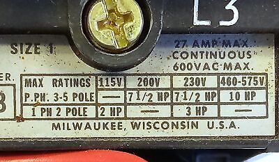 Allen-Bradley 509-BOD 600 V AC NEMA Size 1 Full Voltage Non-Reversing Starter