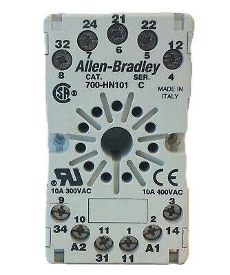 Allen-Bradley 700-HN101 10 A 300/400 V AC 11 Pin Relay Socket - Lot of 6