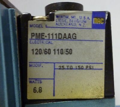 MAC Valves MAC125A-V2F2-PM-11DA / 6313D-617-PM-111DA Solenoid Valve