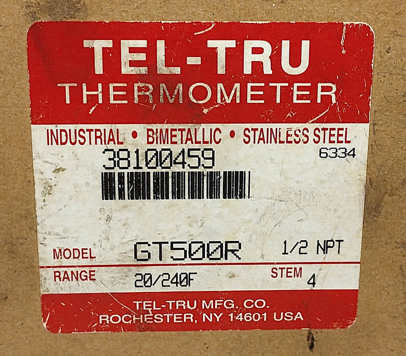 TEL-TRU GT500R-20-240F-4 20-240 Deg F Thermometer w/ 5 in Dial and 4 in Stem