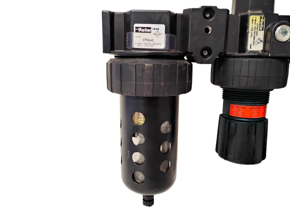 Parker 07F42AC 07R413AC 17L42BE 3/4" 150PSI Filter Regulator Lubricator Assembly