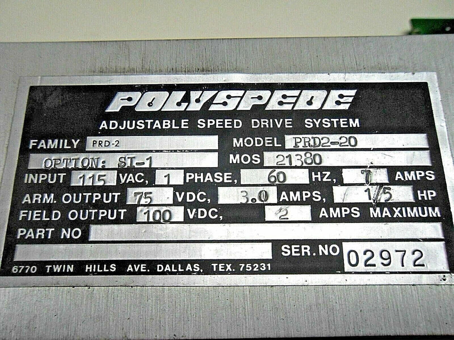 Polyspede PRD2-20 DC Drive