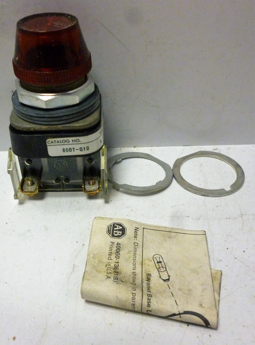 Allen-Bradley 800T-Q10R Series N 120 V AC/DC 30.5 mm Red Pilot Light