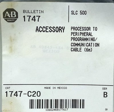 Allen-Bradley 1747-C20 SLC 500 Processor to Peripheral PLC Cable
