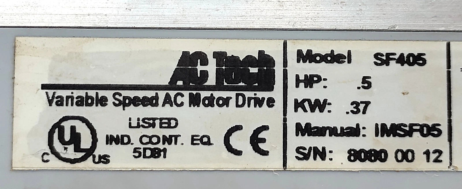 AC Tech SF405 400/480 V Variable Speed AC Motor Drive