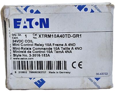 Eaton XTRM10A40TD-GR1 500VAC 10A Mini Control Relay with 24VDC Coil