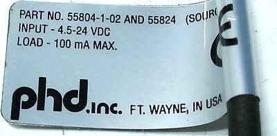 PHD 55824 55804-1-02 4.5-24 V DC Hall Effect Switch w/ Connector