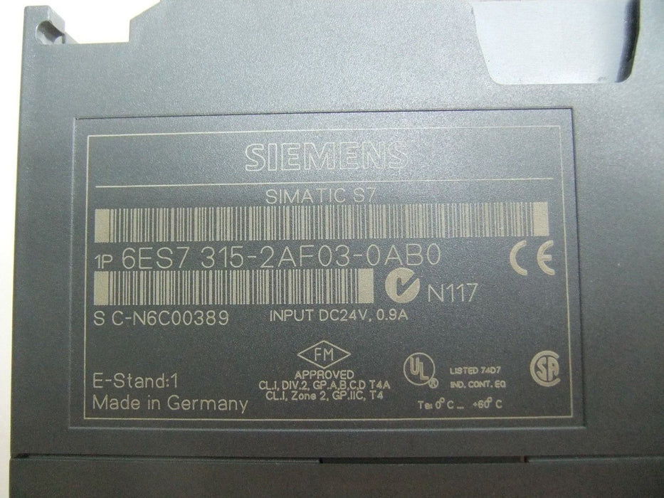 Siemens 6ES7-315-2AF03-0AB0 CPU Module Profibus