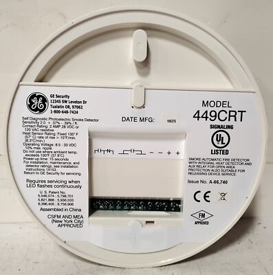 GE ESL 449CRT 12-24 V DC 4-Wire Self-Diagnostic Photoelectric Smoke Detector