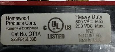 Westinghouse OT1A 1NO 1NC Contact Block