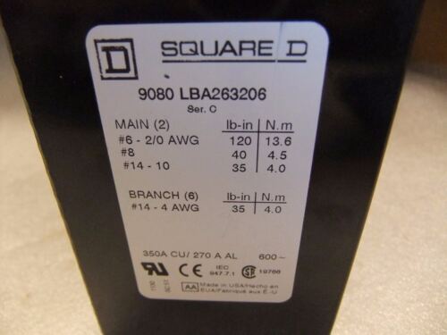 Square D 9080-LBA263206 Fuse Holder 350A