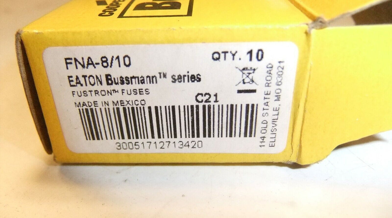 10 Bussmann Fuses FNA 8/10