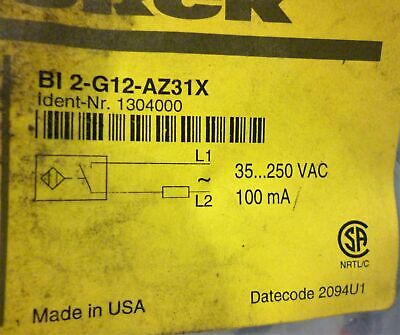 Turck BI2-G12-AZ31X Inductive Proximity Sensor