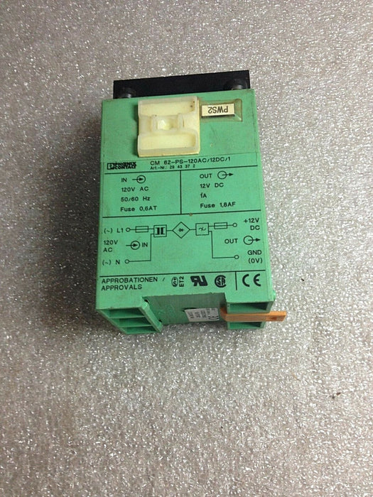 PHOENIX CONTACT CM62-PS-120AC/12VDC/1 POWER SUPPLY