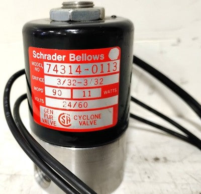 Schrader Bellows 74314-0113 24 V DC 3-Way Cyclone Direct Acting Solenoid Valve