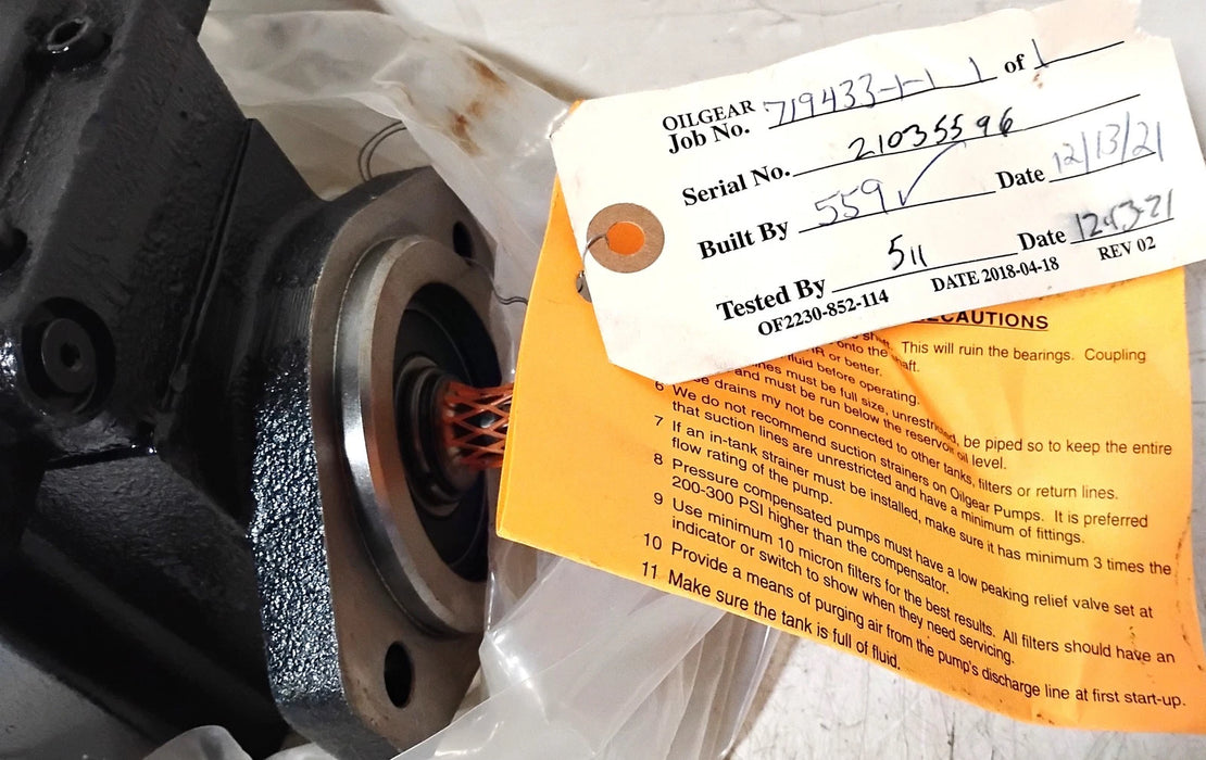 Oilgear PVWJ-011-A1UV-LSAS-P-1NN/FSN Variable Displacement Axial Piston Pump