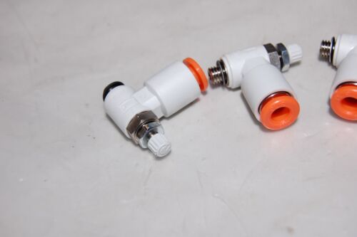 SMC AS1201F-U10/ 32-05 FLOW CONTROL W/ FITTING LOT OF4