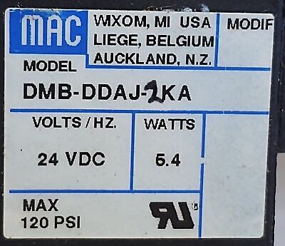 MAC Valves 52A-11-B0A-DM-DDAJ-2KA Solenoid Valve