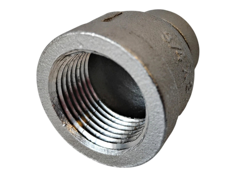 Merit Brass K412-1206 3/4" x 3/8" FNPT 304 SS Banded Reducing Coupling