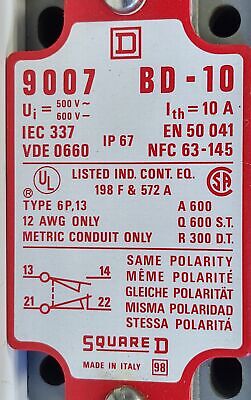Square D 9007-BD-10 Rotary Gear Limit Switch