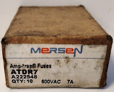 Mersen ATDR7 600 V AC / 300 V DC 7 A Amp-Trap Time-Delay Fuses - Lot of 6
