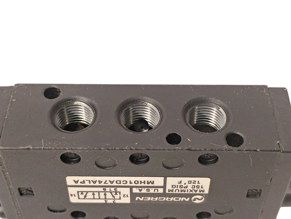 Norgren MH01CDA74ALPA 150 psig Solenoid Valve w/ 24 V DC Coil