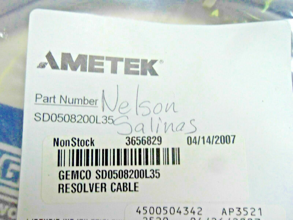 Ametek SD0508200L35 Conn & Cable Assy