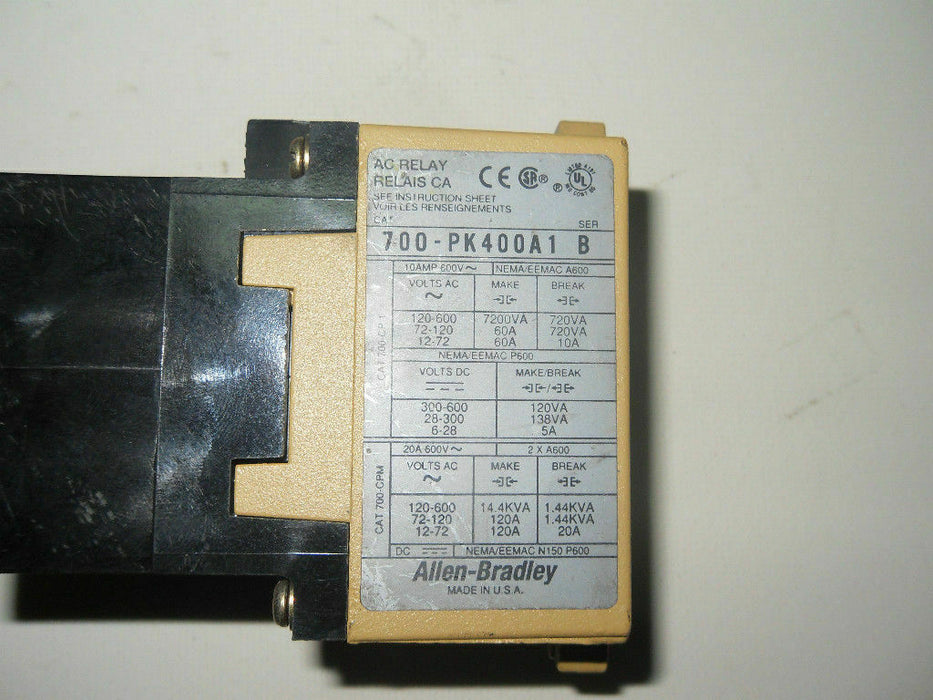 1 Allen-Bradley 700-PK400A1 RELAY
