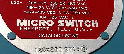 Honeywell 120X200-9746 Explosion Proof Microswitch