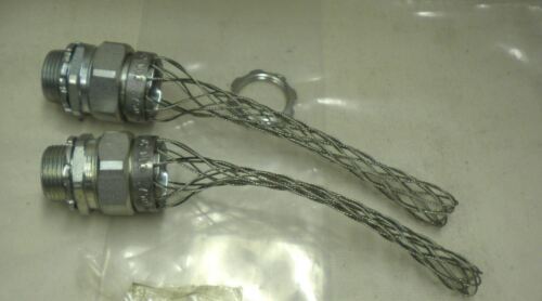 Lot Of 2 Hubbell S-Tite Connectors Straight Male 3/4" W/Mesh